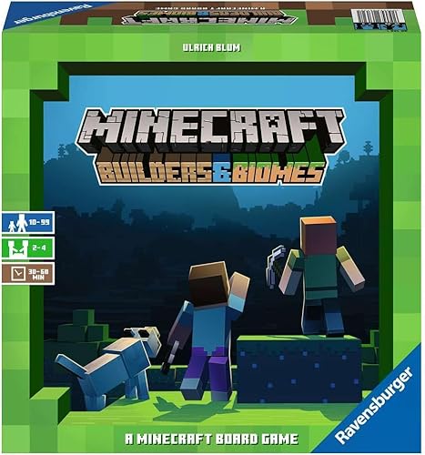 Ravensburger Minecraft: Builders & Biomes - Juego de mesa de estrategia atractivo | Ideal para 2 a 4 jugadores | Perfecto para edades de 10 años en