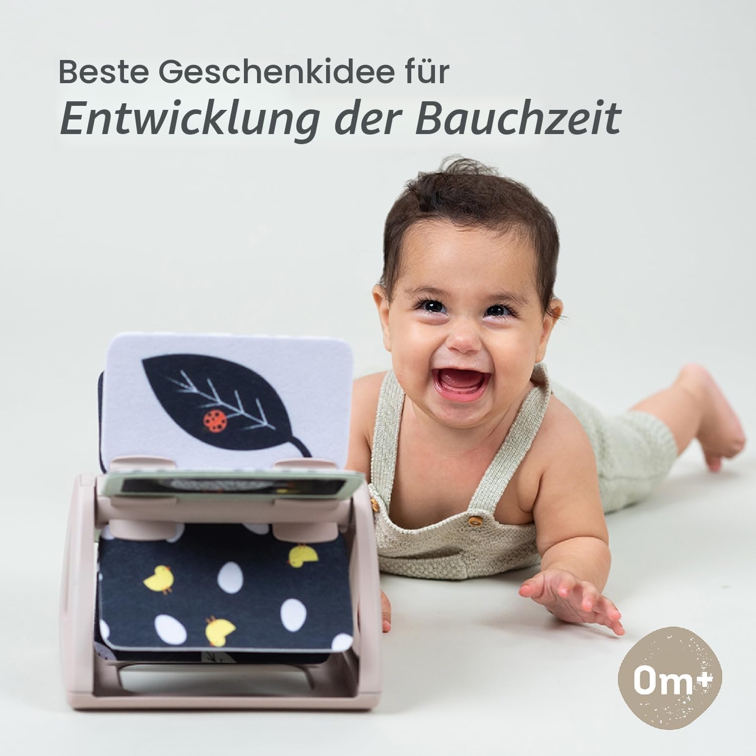 Taf Toys Tummy Time Schwarz-Weiß-Babybuch Monochrom Spinning Doppelseitiges Rassel Sensorisches Buch High Contrast Baby Spielzeug Montessori Lernaktivität Geeignet für Neugeborene Jungen & Mädchen 0