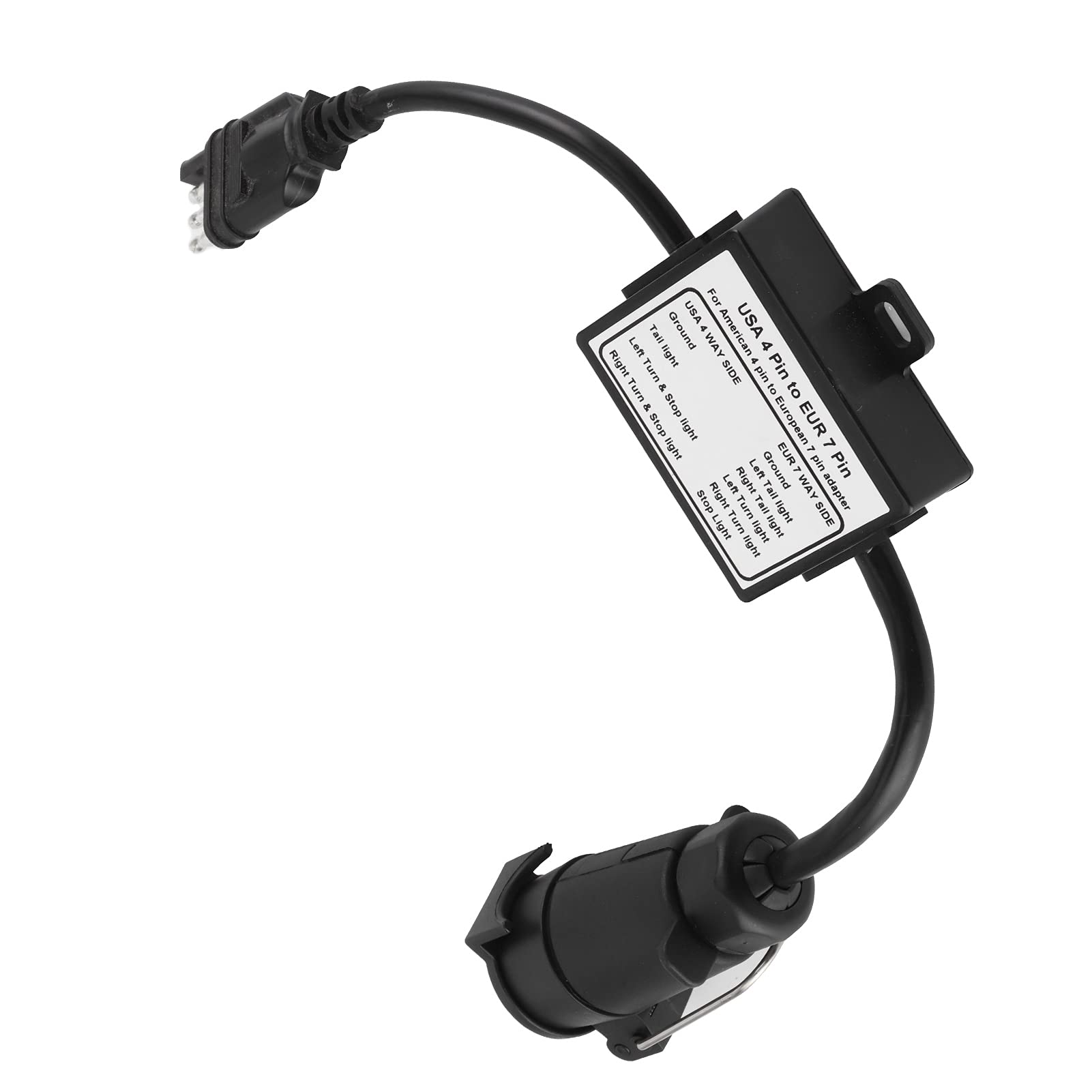 Adaptador de Cabo de Remolque, Piezas de Cabrestante de Remolque, Convertidor de Luz de Conector de Remolque EE. UU. Adaptador de 4 Pines a EUR 7 Pines Separación de Señal de