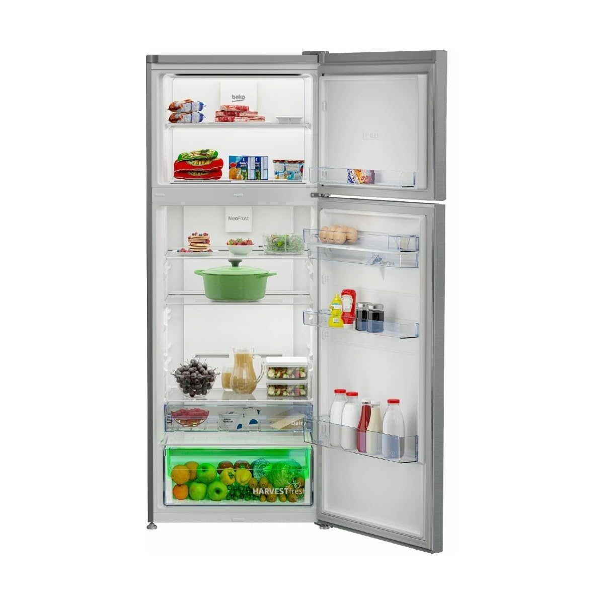 Beko Frigo Doppia Porta No Frost 455lt E 70cm Silver Rdne455e40dsn