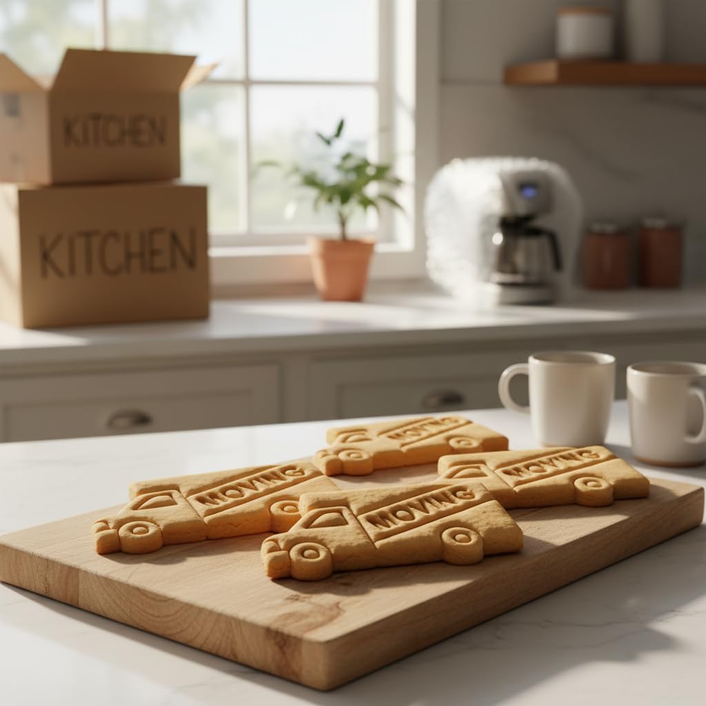 BAKERLOGY Moving Truck Cookie Cutter - Detailed Biscuit Cutter Design for Baking and Crafts, ideal on fondant, dough, clay image 3