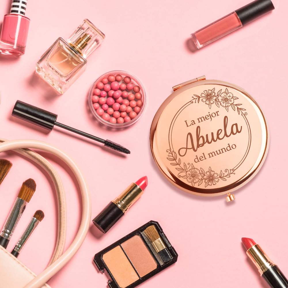 Regalo Abuela CumpleañOs Regalos para Abuelas Regalos para El DíA De La Madre Espejos Compacto De Oro Rosa Espejo Maquillaje, Regalo Originales para Mujer La Mejor Abuela del Mundo — view 5