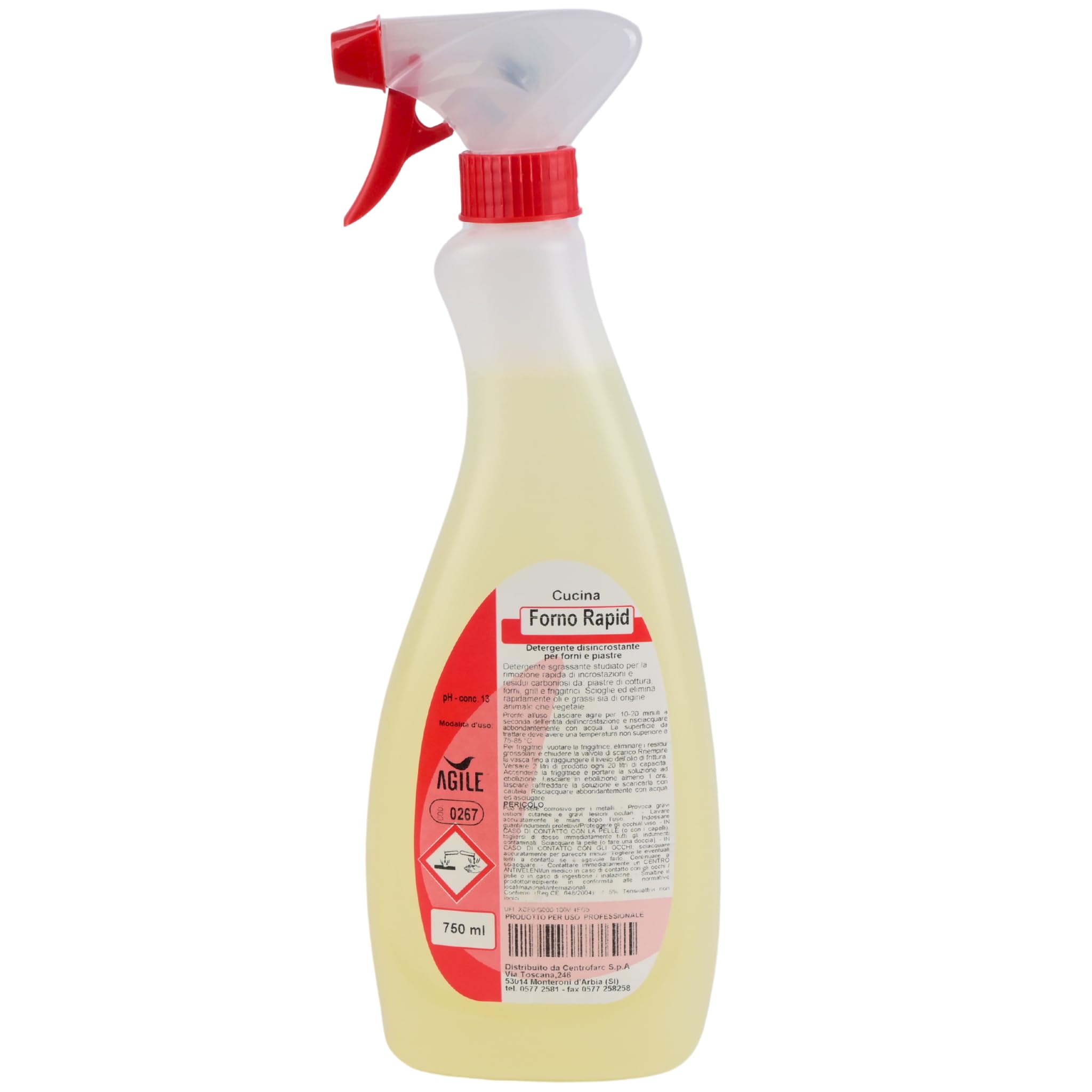 AGILE® FORNO RAPID DETERGENTE DISINCROSTANTE RAPIDO SGRASSANTE PER FORNI E GRILL - 1 cartone da 12 flaconi da 750ml