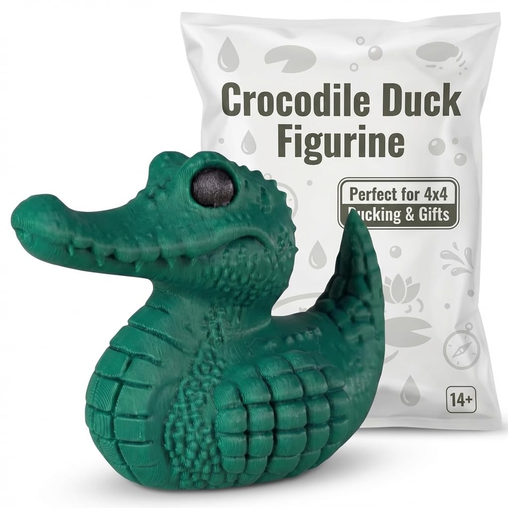 Amazon.com: Crocodile Duck Collectible Figurine - Unique Green 3D