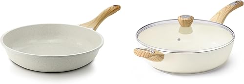 SENSARTE Sartén antiadherente de cerámica de 8 pulgadas, sartén para tortillas, sartén de chef saludable y no tóxica, sartén antiadherente de