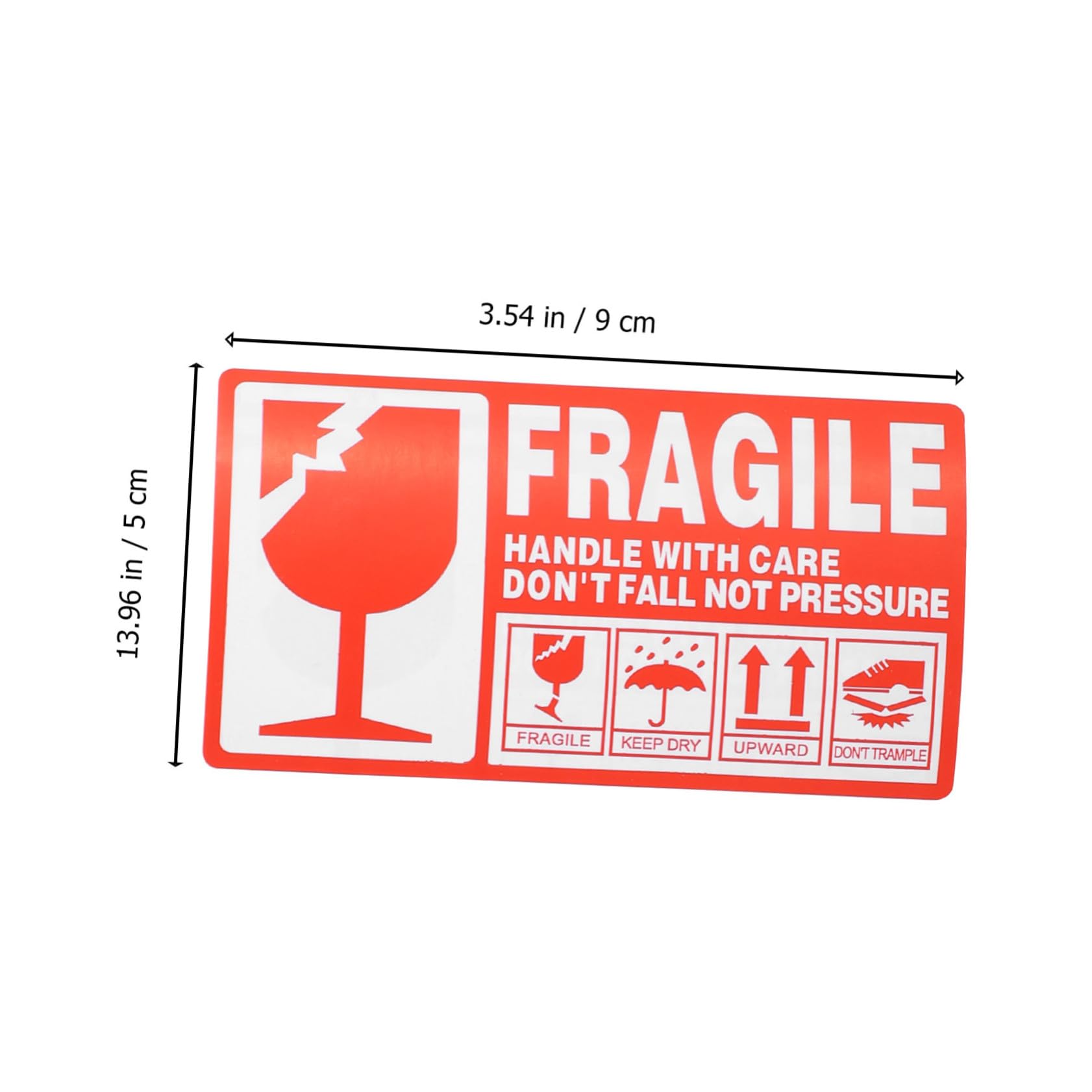 Étiquette Adhésive Fragile Rouge et Blanc Autocollant Avertissement Expédition Colis Fragile Manipulation avec Soin Polyvalente pour Boîtes Sacs et Plastique