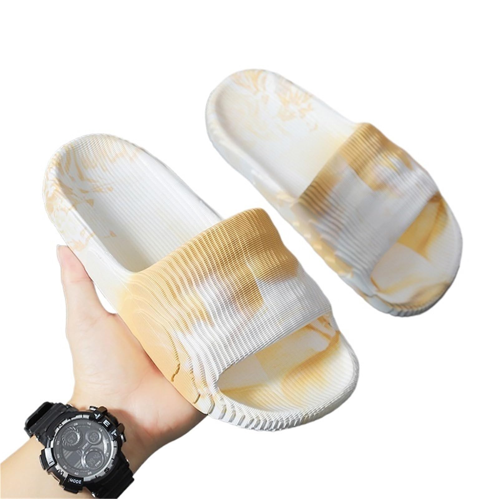 ERHTGUO Men And Women Slippers Summer Indoor Home Bathroom Anti Slip Soft Sole EVA(Orange,38-39)