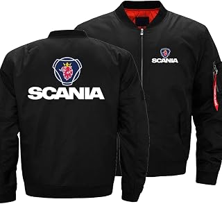 Men's Bomber Jackets for Scania Print Spring Autumn Lightweight Full-zip Baseball Jacket Outdoor Sports Thin Cycling Jersey Coats with Zipper Pockets