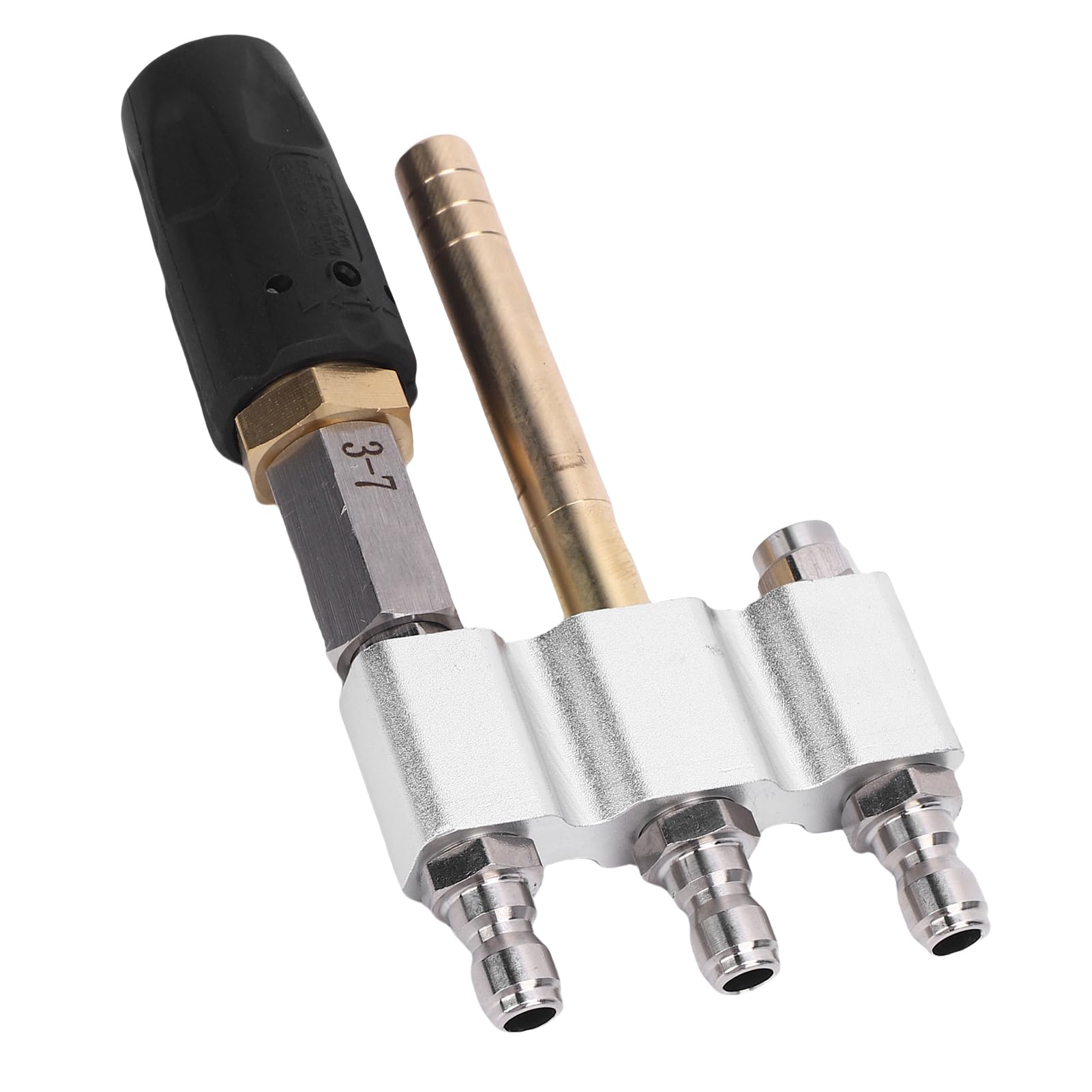Boquilla de Lavado a Presión, Boquilla Rociadora de Latón de Diseño 3 en 1 1000-5000PSI con ángulo Ajustable de 0-60 Grados para Accesorios de Lavado a Alta Presión