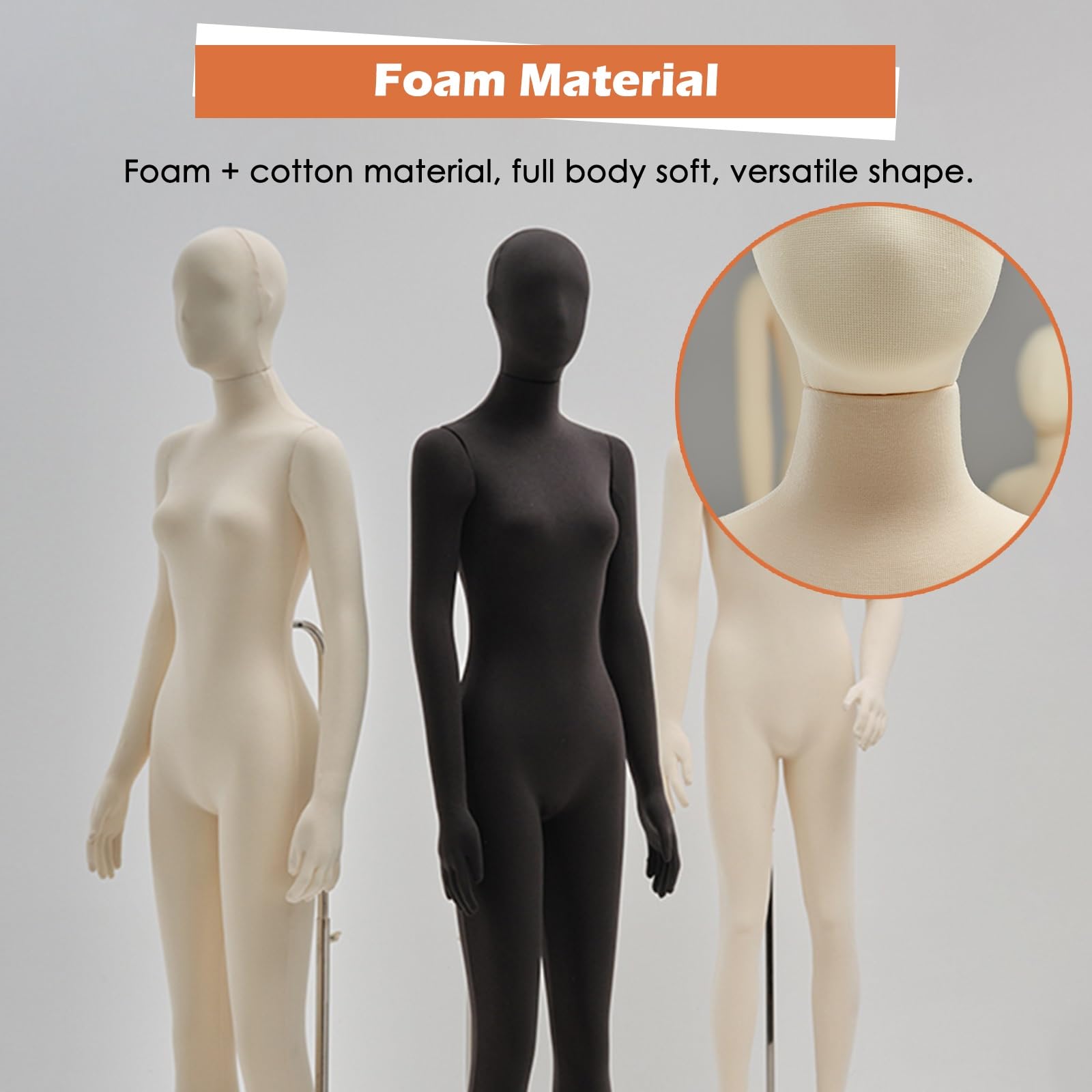 Bewegliche Schaufensterpuppe – Realistische Kleiderform Torso für Einzelhandel und Messen mit stabilem Metallsockel