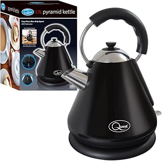 Quest 34510 Fast Boil Pyramid Shape Cordless Kettle, 2200 W, 1.7 liters, Black