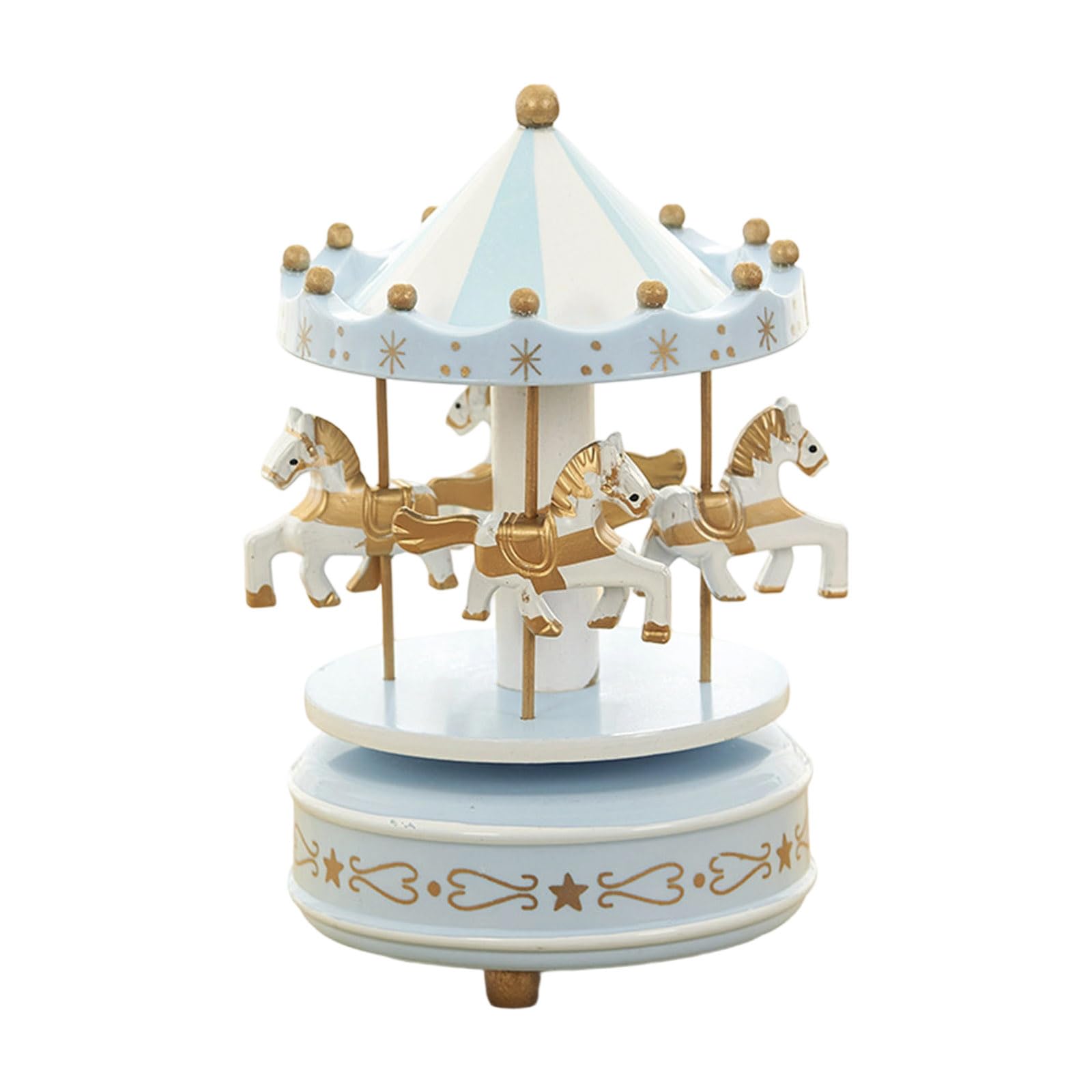 KAQNTUD Festive Rotating Carousel Music Box Ornament Simple Hand Crank Mechanism Christmas Decorations Vintage Christmas Music Box