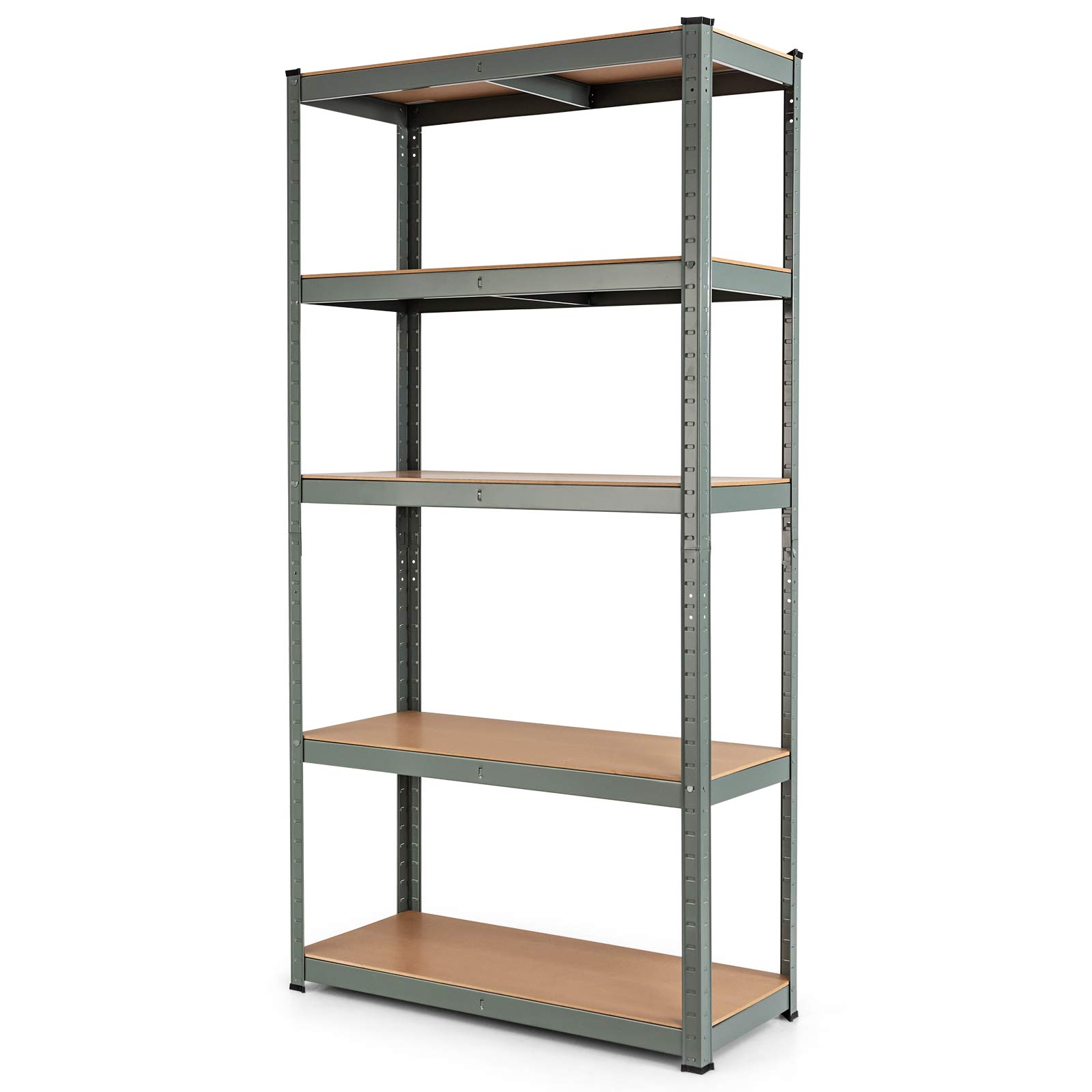 Giantex Estantería de Metal de 5 Niveles, Estantería Pesada de Almacenamiento, Cada Estante Soporta 175 kg, Estantería Modular para Garaje, Almacén, Trastero (Gris)