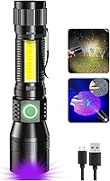 Vista 13 de AdamStar Linterna de Luz Negra, Linternas Recargables 3 en 1, Linterna LED UV Magnética de Altos Lúmenes, Linterna de 7 Modos para Acampar