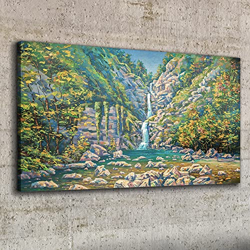 Tableau cascades d'eau 100x50 image sur toile décoration murale moderne - 2