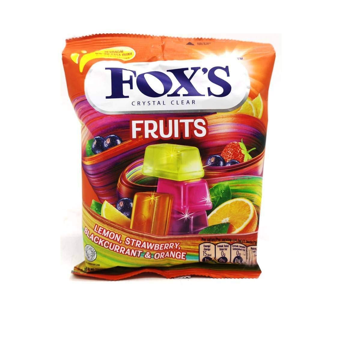Fox's Crystal Clear Fruits Lemon, Strawberry, Blackcurrant & Orange 90gm