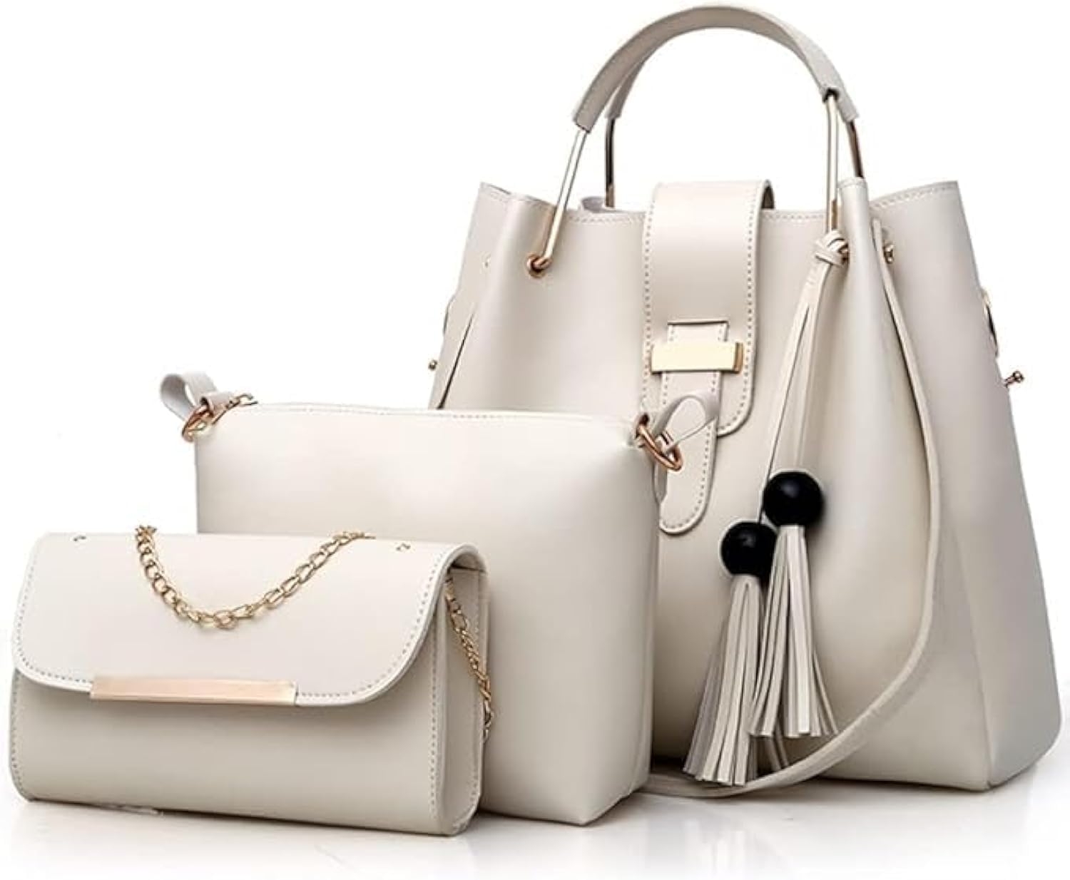 Homarket 3 PACK Women Handbags And Womens Purse Set Tassel Tote Clutch Satchel Top Handle Shoulder Bag