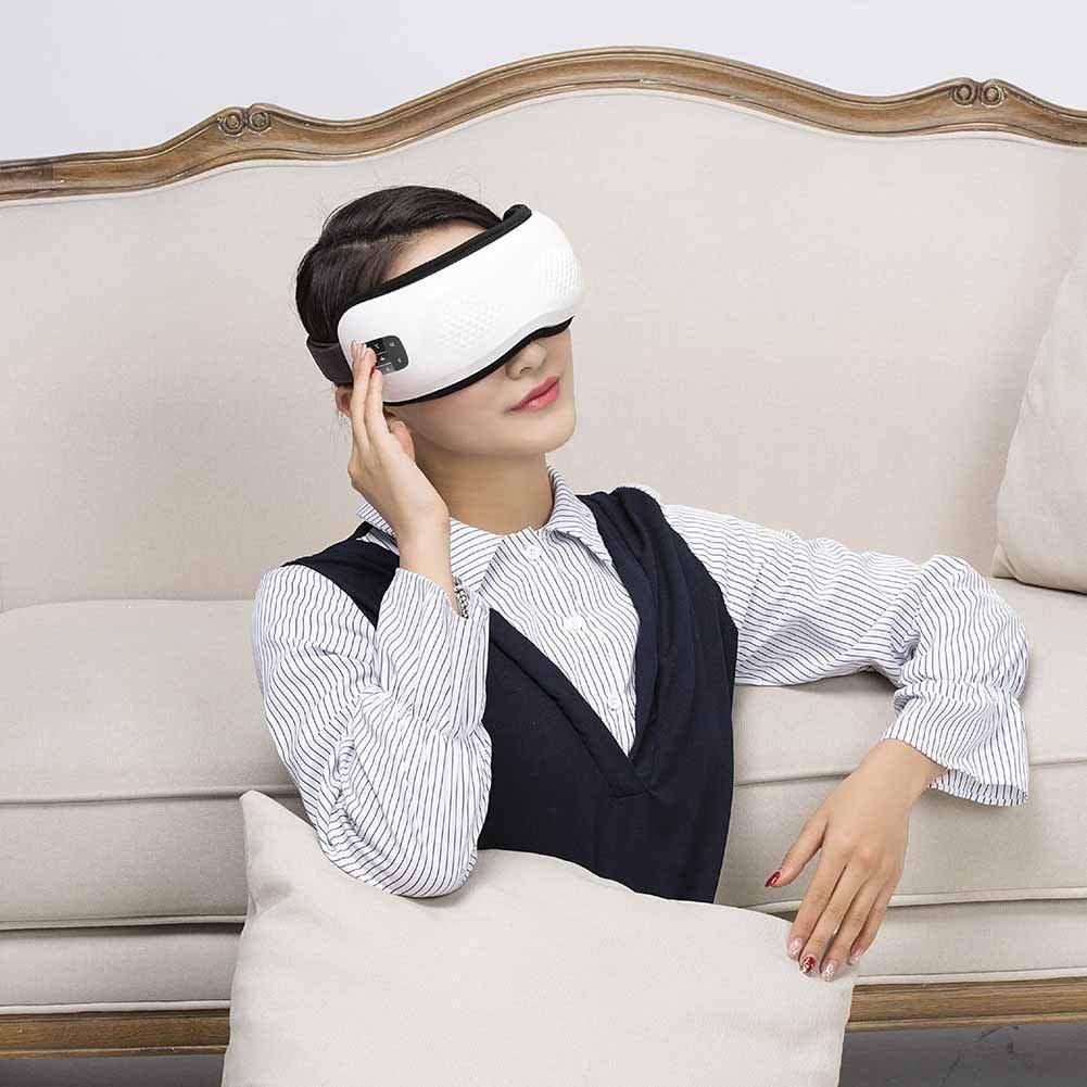 Masajeador de ojos con calor, vibración portátil Recargable Eye Therapy Massager Electric Bluetooth Massage Masaje de música para aliviar cepa de ojos Círculos Oscuros Bolsos Ojos Ojo MEJOR MEJ