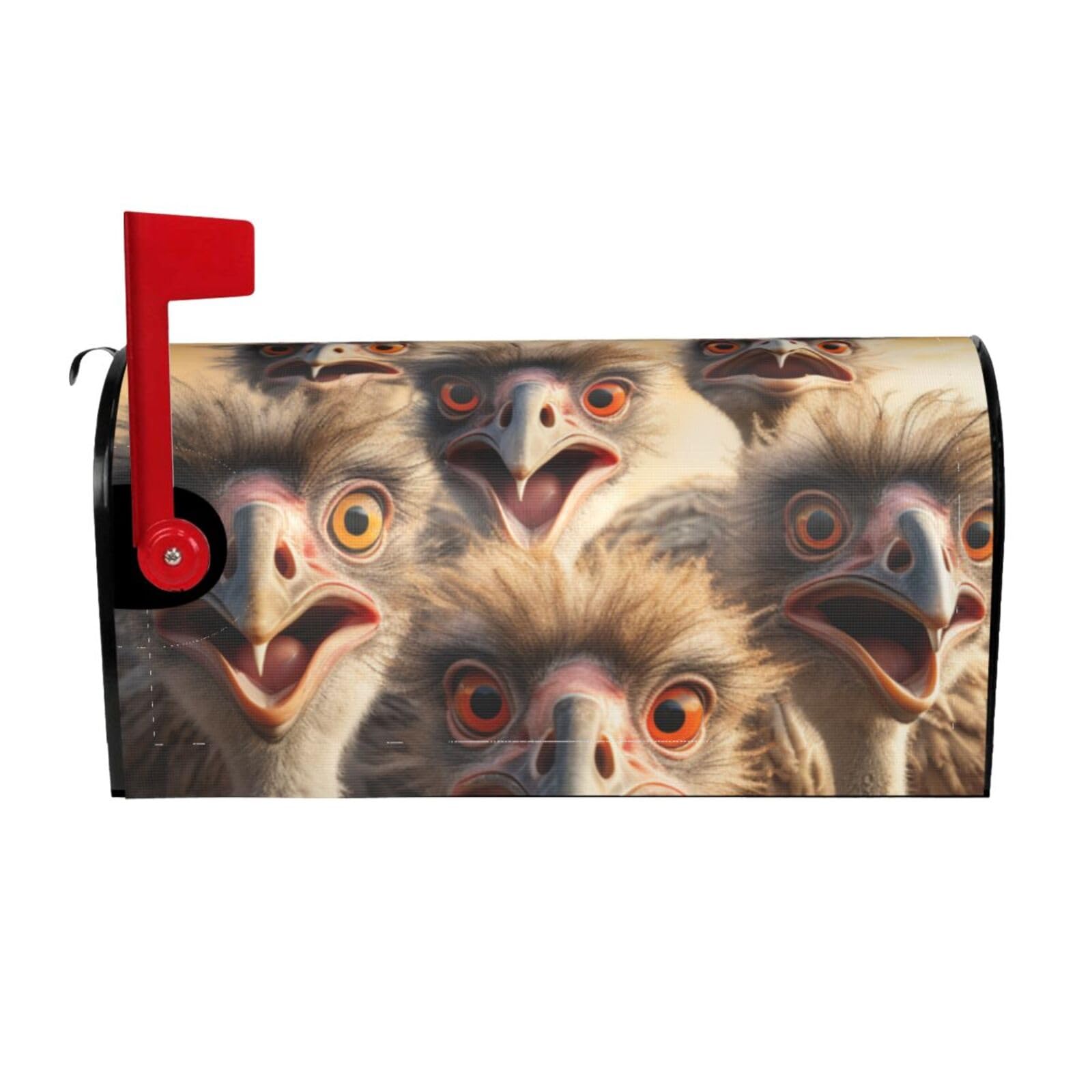 A Flock of Ostriches Mailbox Covers Magnetic Wraps Post Letter Box Cover Garden Home Decor 25.5x21 in
