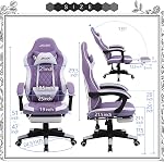 JKOOK Gaming Chair with Footrest, Multifunctional Desk Chair with Linkage Armrest, PU Leather, Video Game Computer Chairs with Lumbar Support, Study,Game,Office,JK08 (Purple)