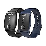 EmeTerm Explore FDA-Cleared Galaxy Black and Navy Blue Anti-Nausea Wristband IP67 Waterproof Morning Motion Travel Sickness Vomit Relief Rechargeable No Gel Drug Free Without Side Effects (2 Pack)