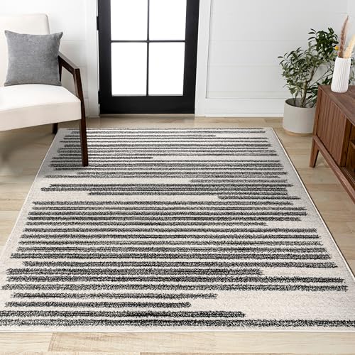 JONATHAN Y Khalil Modern Berber Stripe Cream/Black Indoor Area Rug,