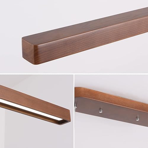 Miniatura 9 de Lámpara colgante lineal de madera de 59 pulgadas, 40 W, luz colgante LED integrada, luz colgante de techo regulable ajustable para billar, piscina,