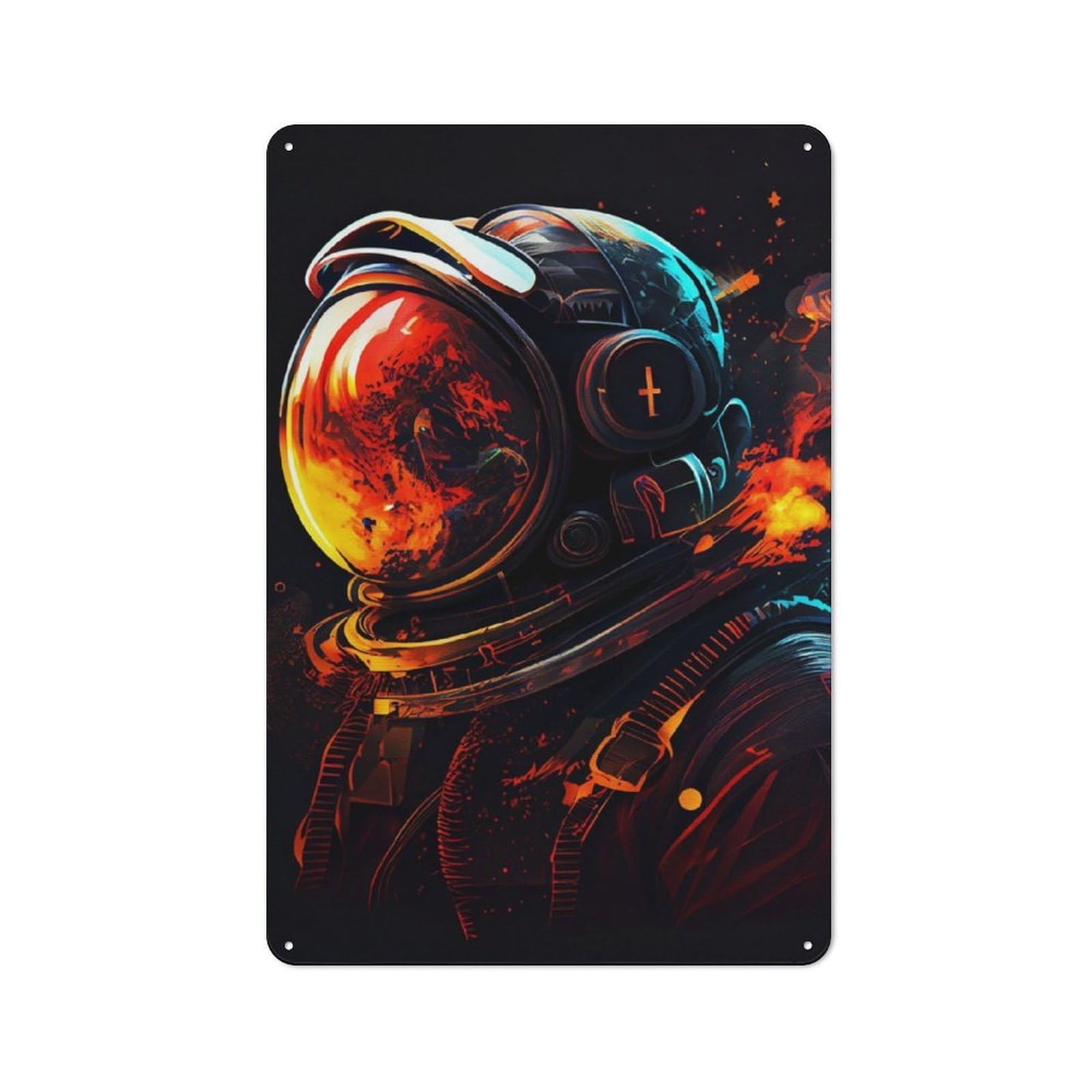 Junmoney Astronaut Is Wild New Rustic Metal Sign 30X20cm Featuring For Garage Wall, Suited To Garage Decor Collectors