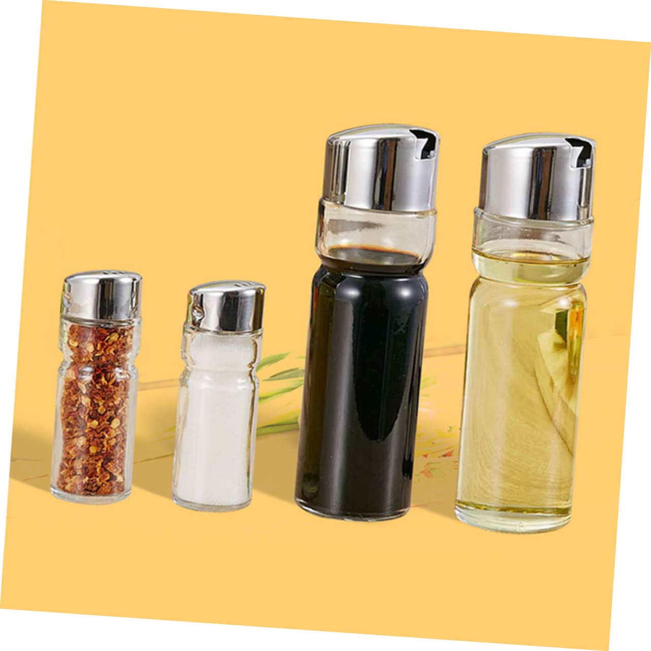 IMIKEYA 5 Pots à Épices en Verre, Lot de Boîtes de Rangement 5 Pièces