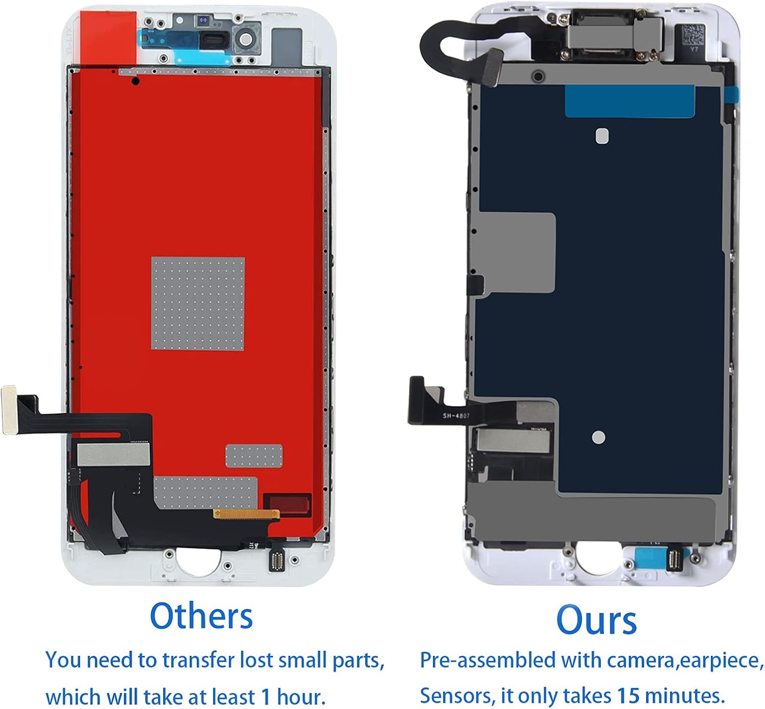 Flash Deals - 80% OFF YPLANG for iPhone 8 Screen Replacement White 4.7 inch, Full Assembly Digitizer Frame LCD Touch Display with Front Camera, Ear Speaker, Sensors and Repair Kit for A1863, A1905, A1906