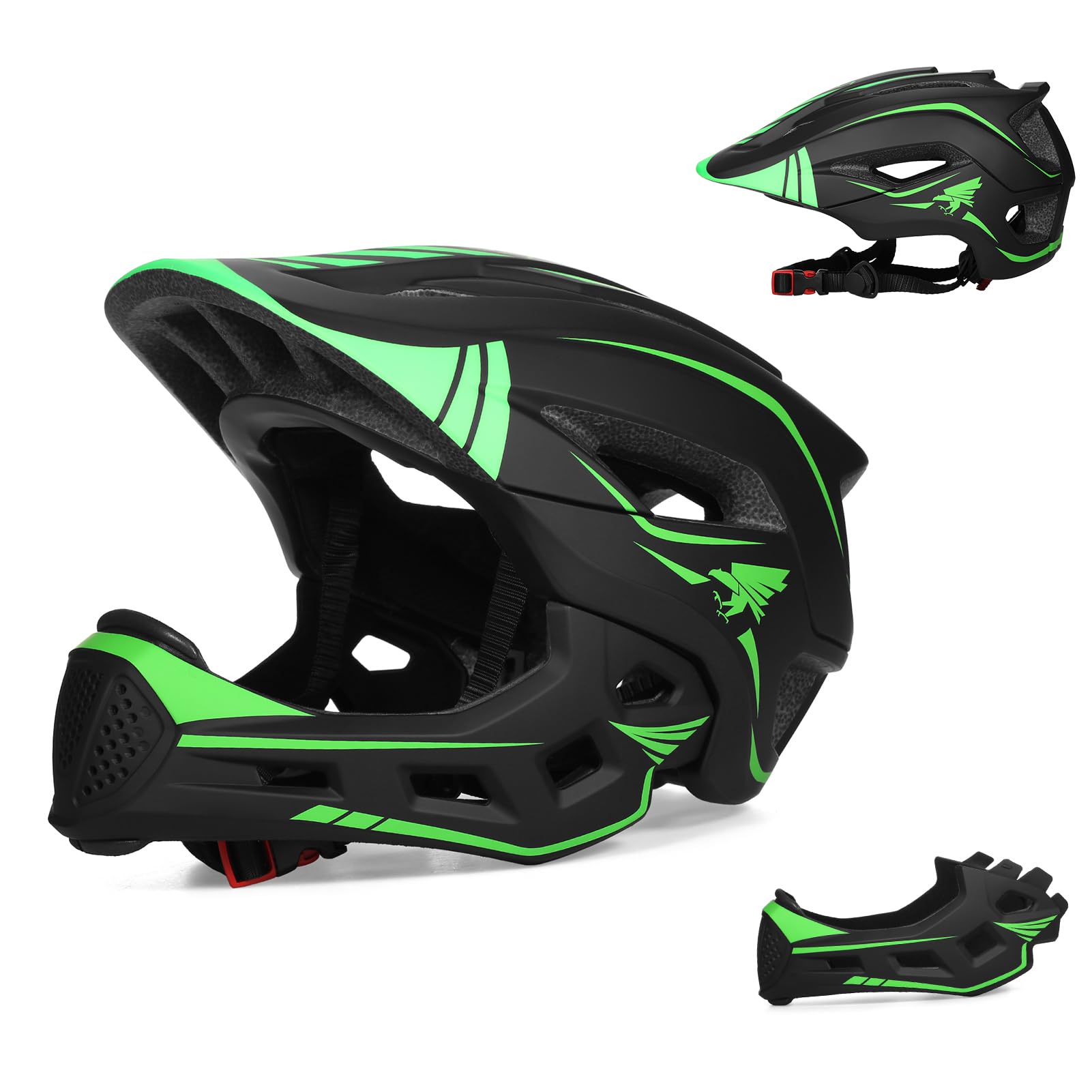 Kavolet Casco de Bicicleta para niños, Casco Integral para niños, Casco Integral con Protector de Barbilla extraíble, Casco para Descenso para Ciclismo, monopatín, Patinaje sobre Ruedas, Scooter