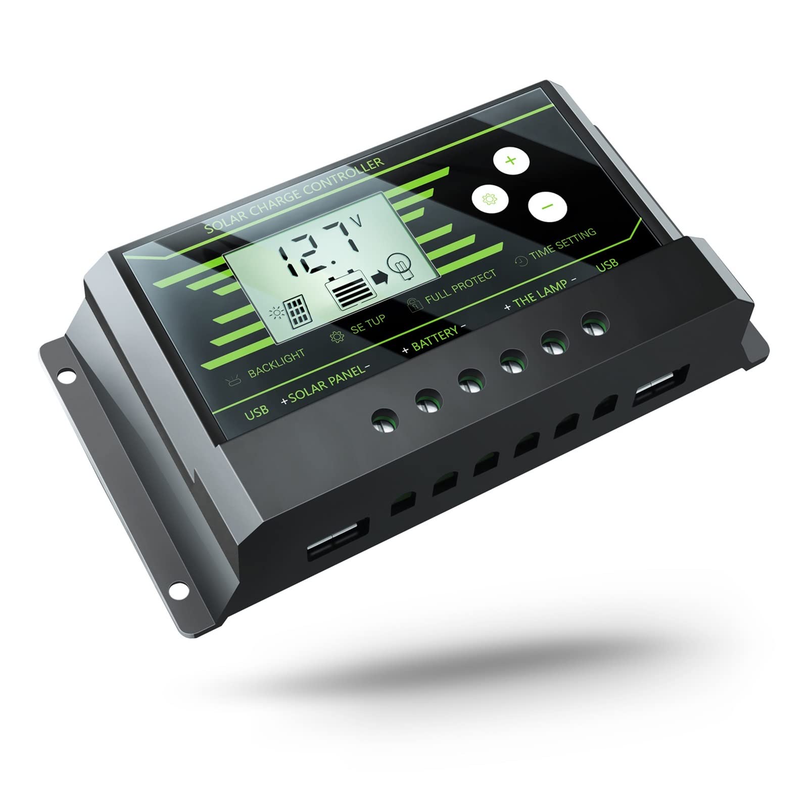 LNHHG 30A Solar Controller 12V/24V Dual USB PWM Street Light Smart Charge Controller