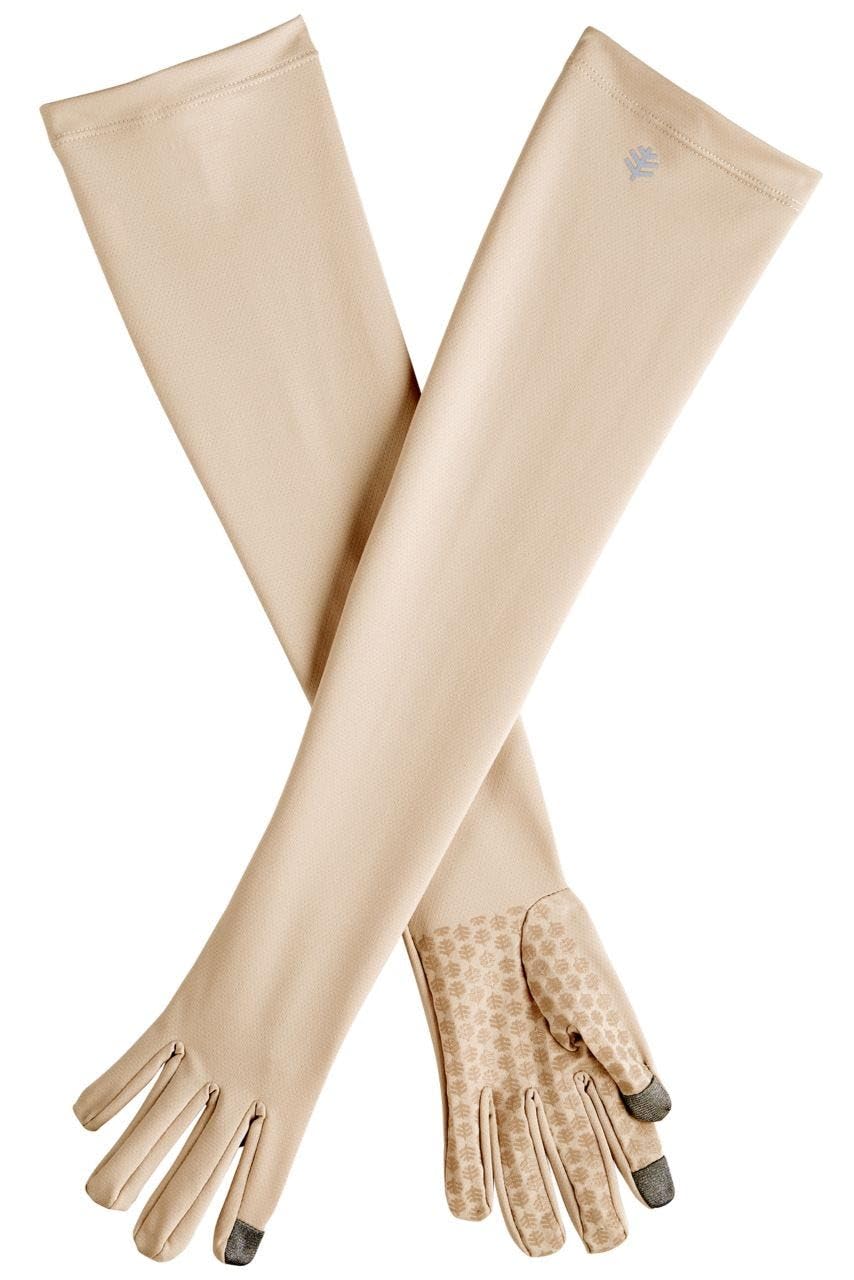 Coolibar UPF 50+ Unisex Culebra UV Long Gloves, Sleek Grey, X-Small, Solid - Sun Protective