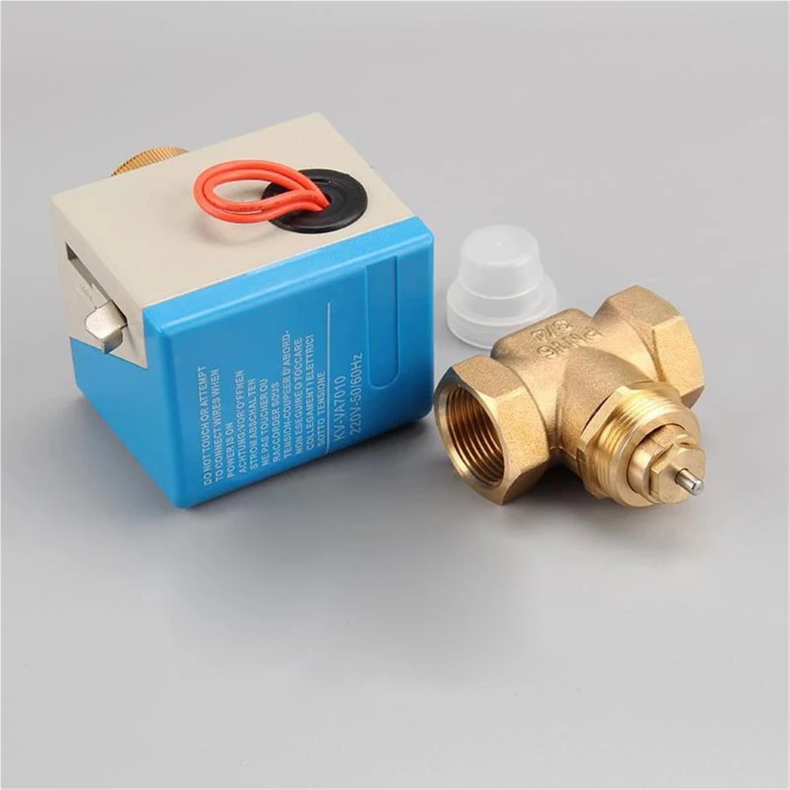 Elektrisches Absperrventil aus Messing, 1/2, 3/4, 1 Zoll, 2-adrig, AC 220 V, 2-Wege-Motorventil, Stück(3/4",220VAC)