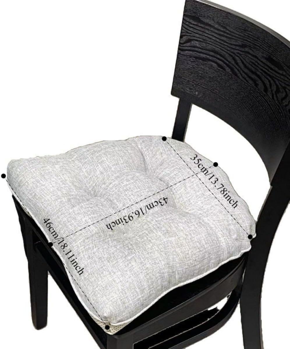 CAMZ Chair Cushions for Dining Chairs Pads, Kitchen Chair Cushions with Ties and Non Slip Backing Tufted Seat Cushion (Denim Blue)