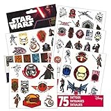 Star Wars Tattoos - 75 Assorted Temporary Tattoos ~ Kylo Ren, Rey, Captain Phasma, Stormtroopers, BB-8, and More! by Disney Studios