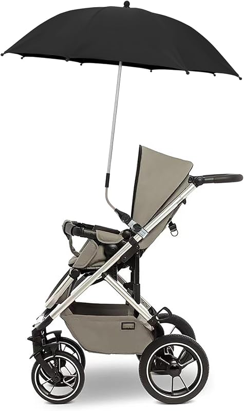 STARRY CITY Babakocsi Napernyő 75 cm Átmérő Univerzális Napvédő Állítható Csipesszel UV50+ Védelem Fekete
