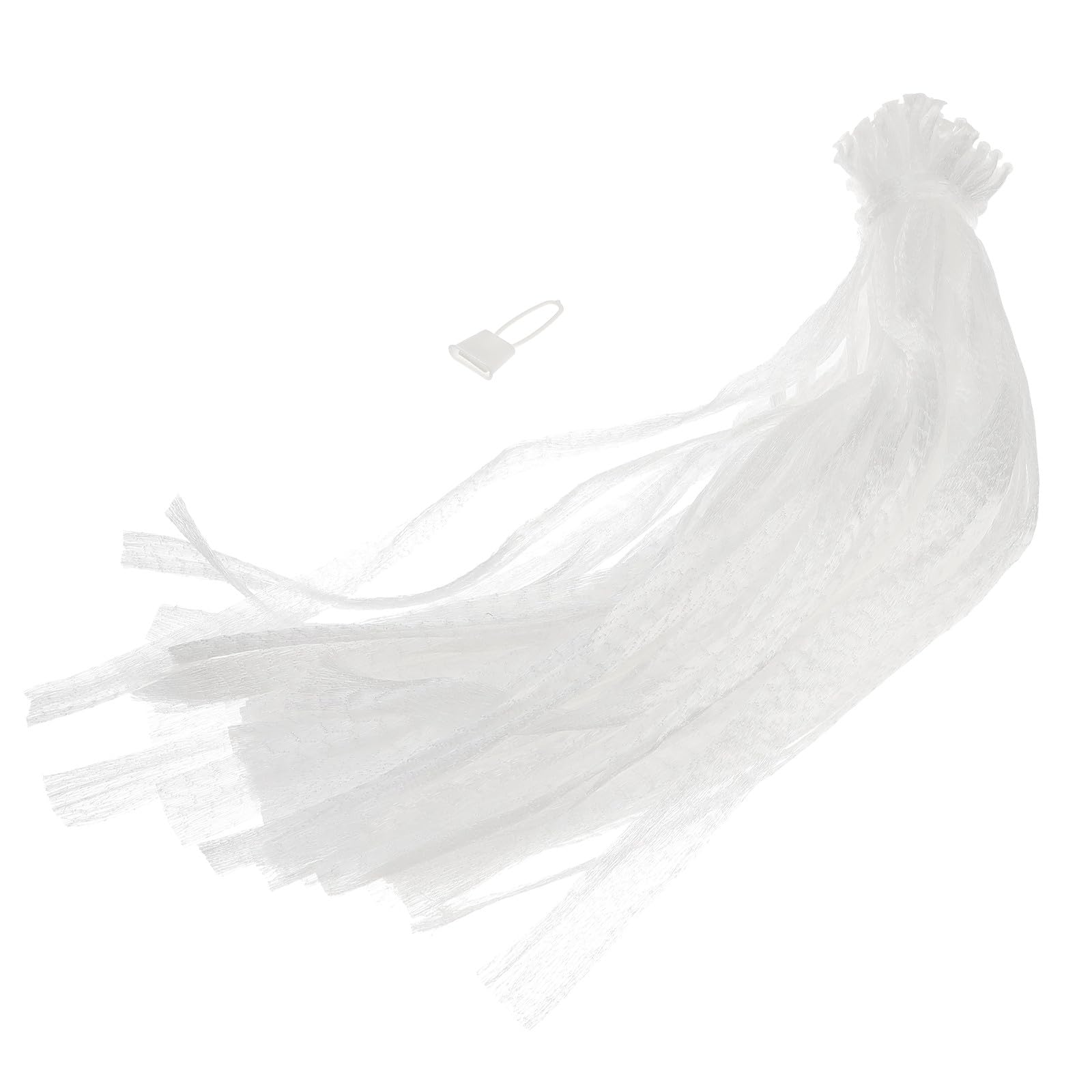 Reusable Potato and Vegetable Mesh Bags 100Pcs White Drawstring Net Bags for Fruit Storage and Market Shopping