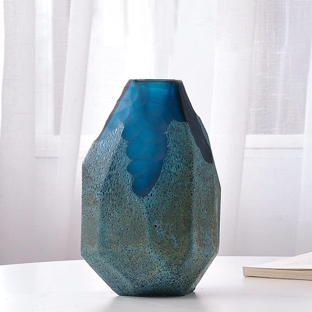 Amazon.co.jp: N/A 水色の幾何学的な形の花瓶の装飾リビングルーム