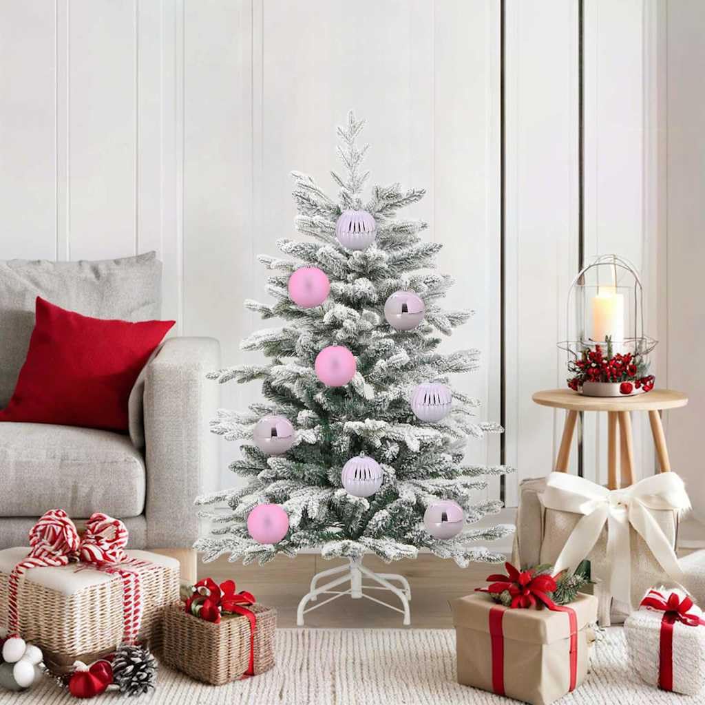 Boules de Noël rose plastique INLIFE pour une ambiance de salon féerique