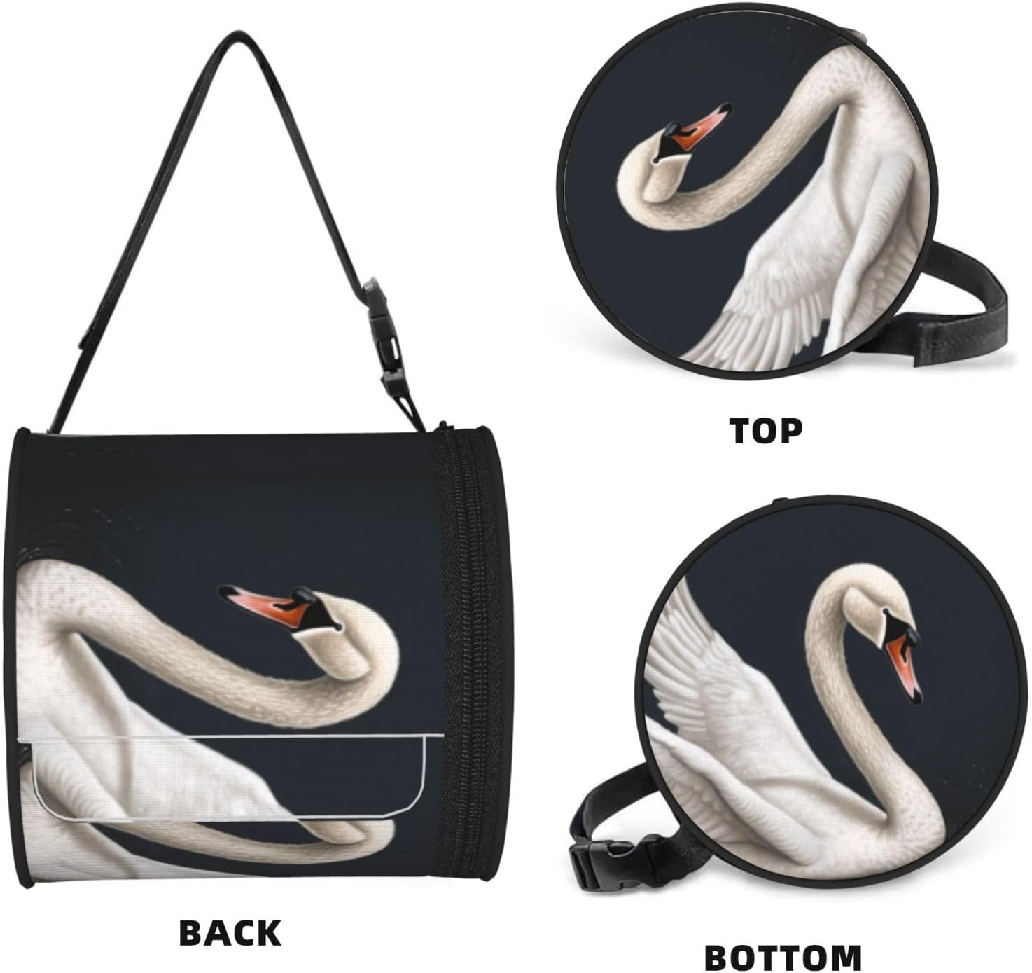 Hanging Toilet Paper Holder Waterproof Cat Proof Roll Paper Case Cover Portable Foldable Roll Storage Bag White Swan Tissue Holder with Adjustable Strap for Travel Car Camping Outdoor image 2
