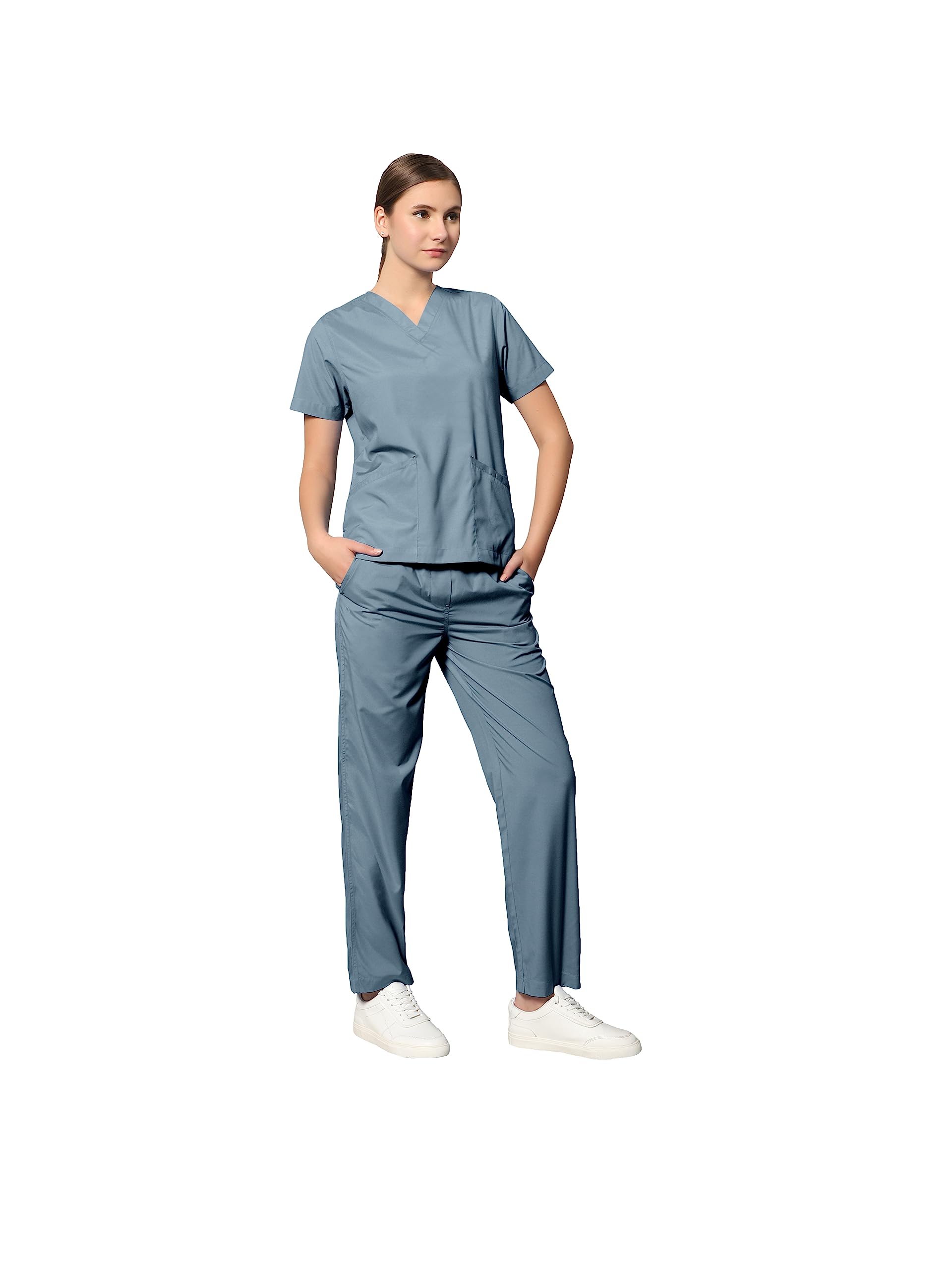 UNINUR WomenS Excellent Eazy 7 Pocket Scrub Suit for Doctors,Nurse & Health Professional, Color-Stone Grey (Large) (B0CB858KYX) Amazon Price History, Amazon Price Tracker
