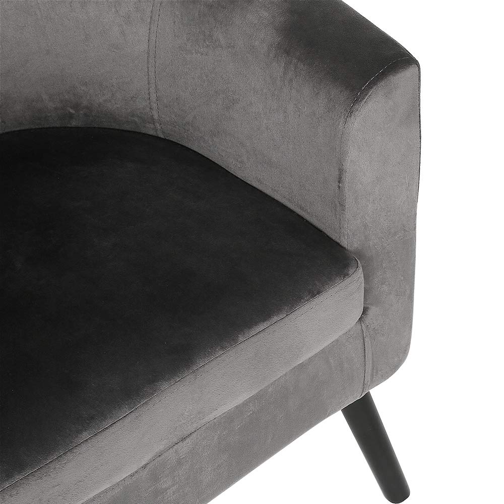 Lounge-Sessel, Lounge-Sessel aus Samt, Wohnzimmersessel, skandinavischer Sessel, kleine Stühle für Wohnzimmer, Schlafzimmer, max. Belastung 150 kg (1, dunkelgrau)