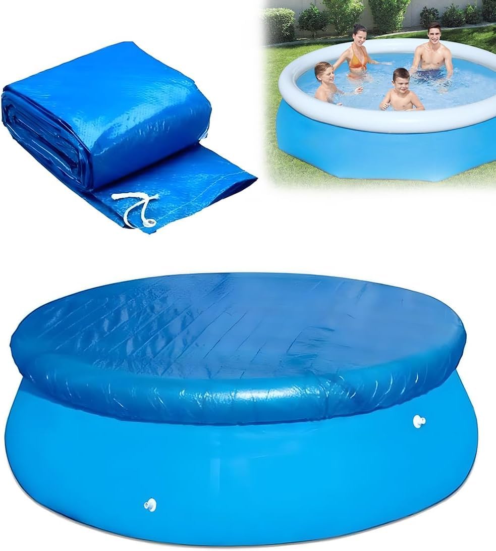 6Ft Round Pool Cover, Thick Swimming Pool Protector With Drawstring For All Round Above Ground Inflatable Pools, Dustproof Waterproof Hot Tub Lid Easy Set (183cm/6ft)-image-30
