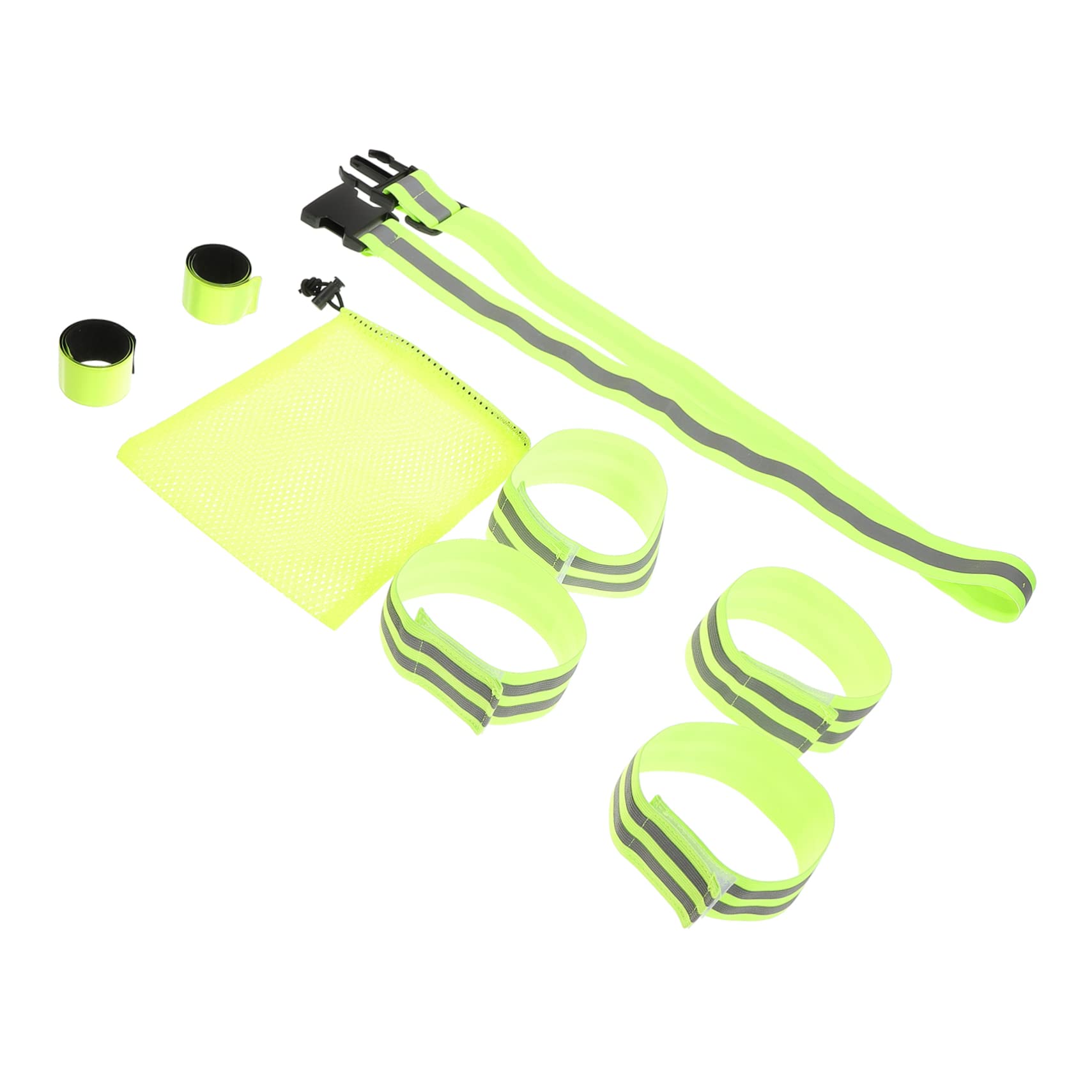 Toyvian Ensemble De Ceinture Réfléchissante Brassard De Course Ceinture De Lampe Ceinture De Course Bandes Réfléchissantes Bracelet Sangle Élastique Green