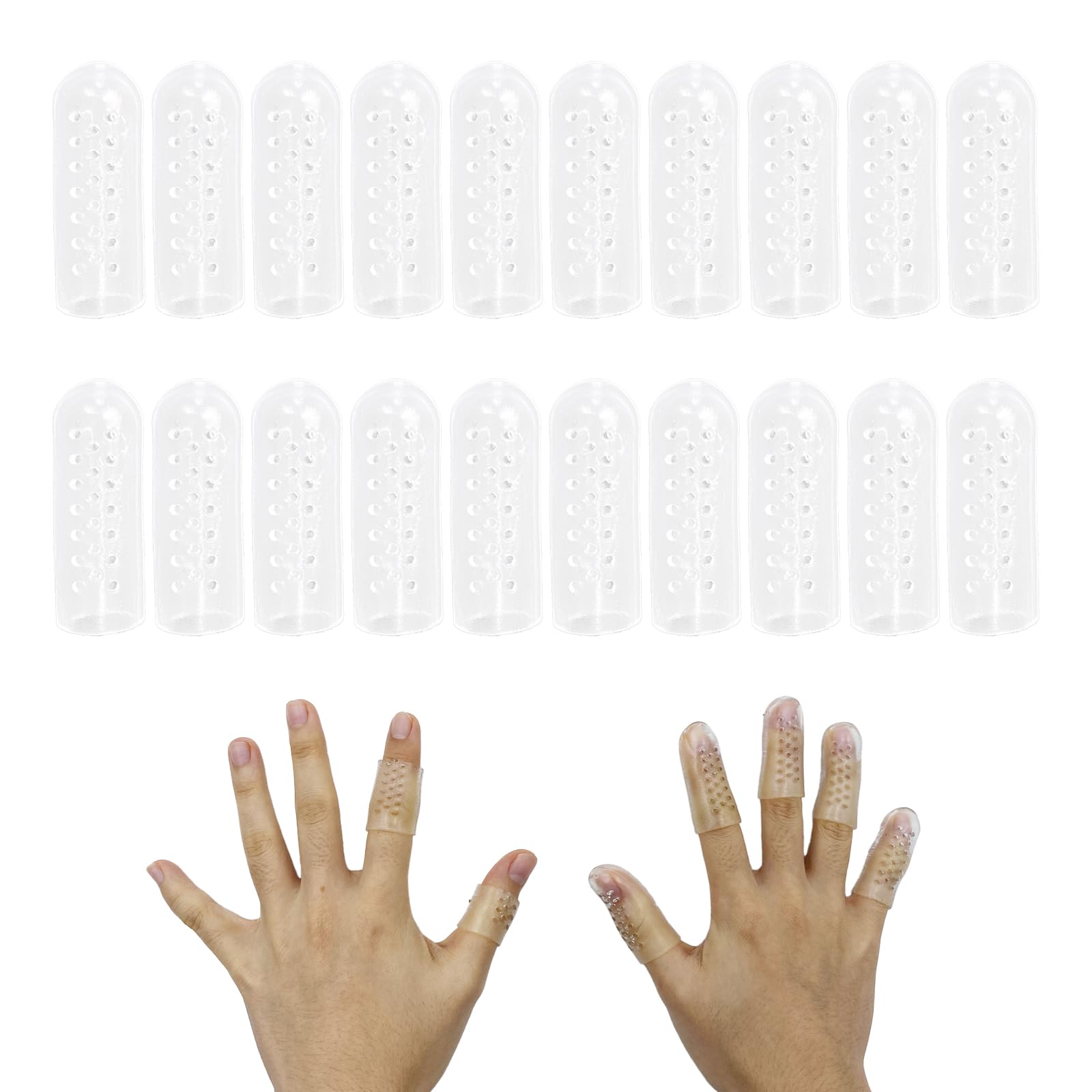 20 Doigtiers En Silicone Respirants (10 Paires) – Protecteurs Pour Eczéma, Fissures, Arthrite, Travail Manuel