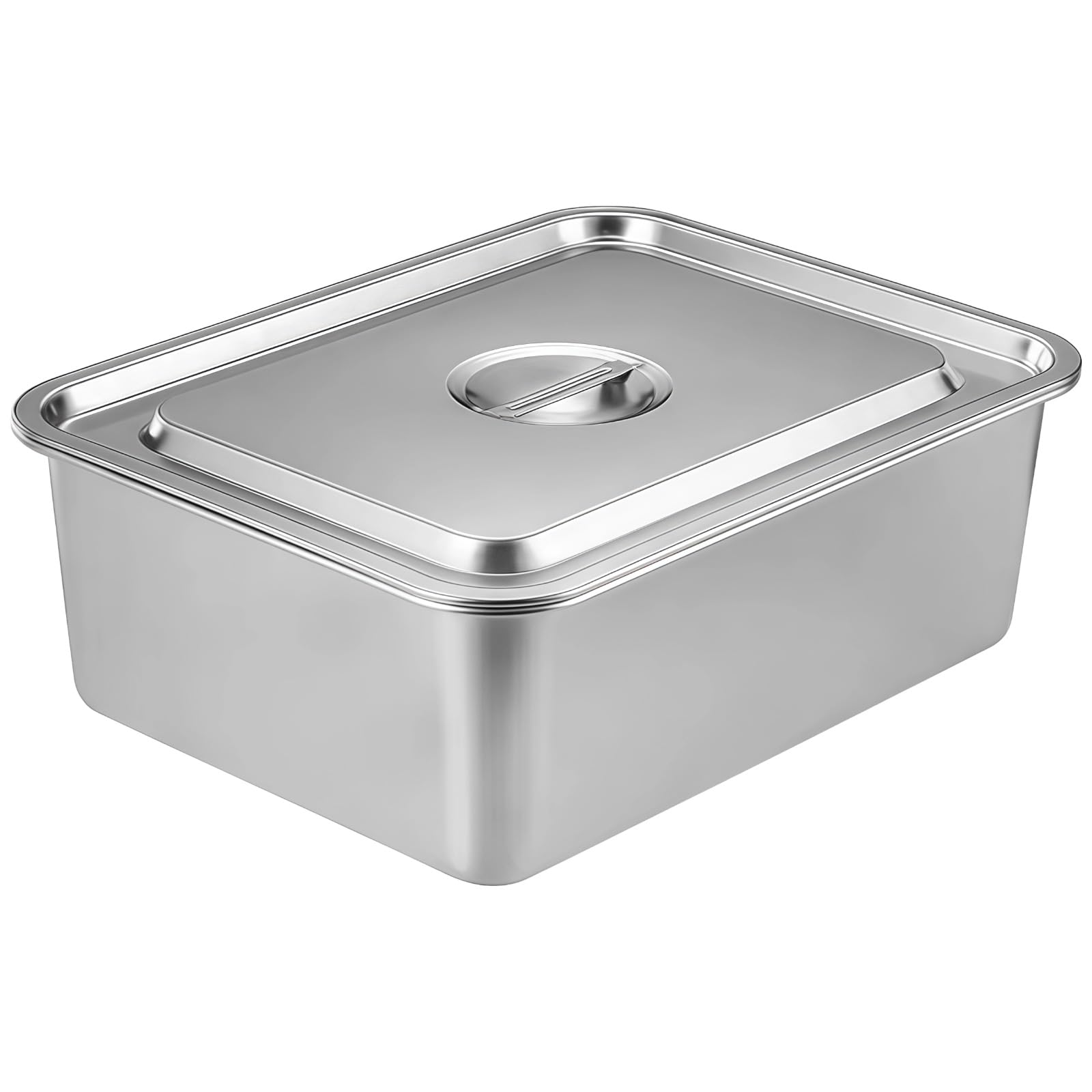 Bac de cuisson vapeur en acier inoxydable 304 avec couvercle, grand plat à lasagnes 36,1 x 26,9 x 7,1 cm, plat à gratin pour four, pâtisserie et service