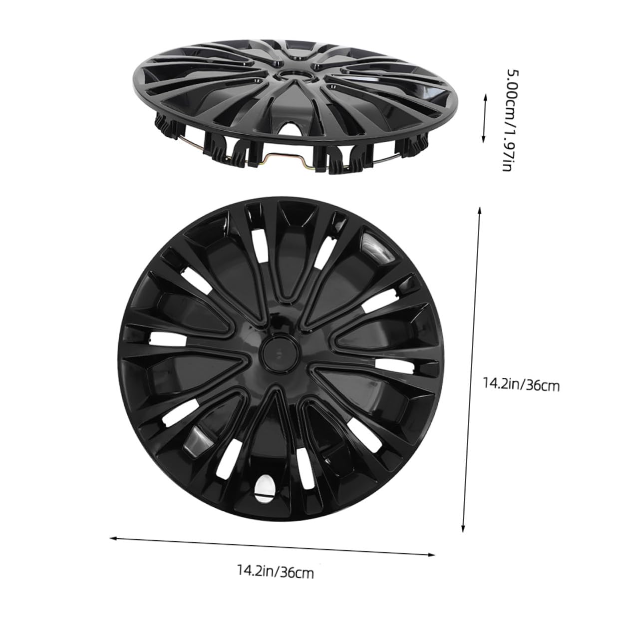 ERINGOGO Enjoliveurs Décoratifs De Moyeu De Roue 13 Pouces, Cache-moyeux Noirs Universels en PP Robuste, Protection Solide Débris Et Eau, Installation Rapide, Compatibles Voitures Toutes Saisons