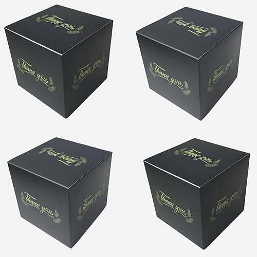 XCXGYCA 20 cajas de regalo de agradecimiento, cajas de cartón cuadrado negro para fiesta, 4 x 4 x 4 pulgadas, cada una para bodas, cumpleaños, disponible en Yaxa Peru