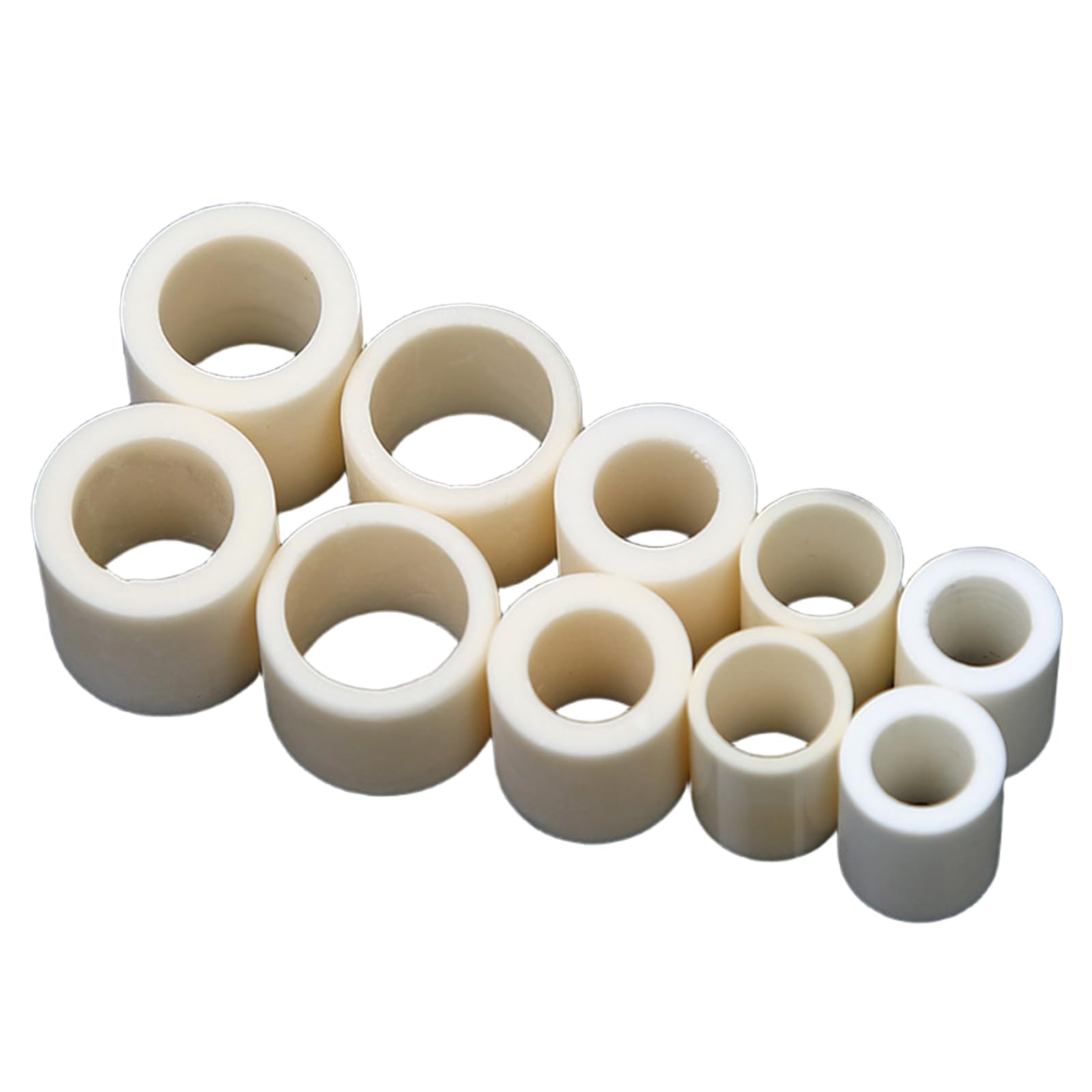 Ceramic Insulation Tube, 10 Pieces 95% Alumina 3.9×7.5×8Mm-6×8×10Mm, Single Bore for Electronics and Scientific Projects(6x8x10mm)